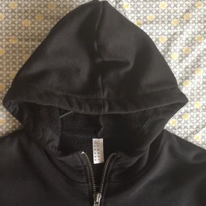 AA Black Heavy Terry Zip-up Hoodie Made in USA